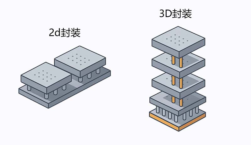 2D与3D封装对比 2D与3D封装对比